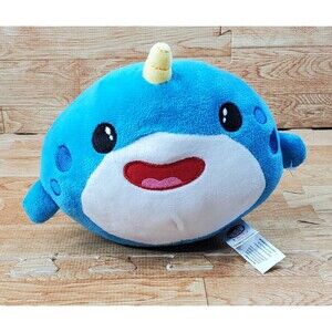 Narwhal Whale 6.5" Plush Blue White Unicorn of The Sea Stuffed Fiesta Gumballs